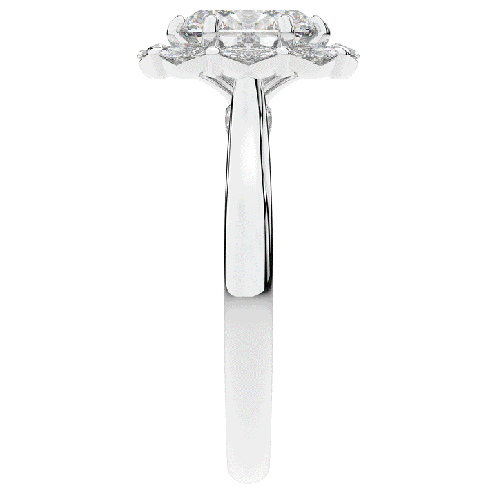 1.90CT.TW OVAL LAB DIAMOND HALO ENGAGEMENT RING - Nazarelle