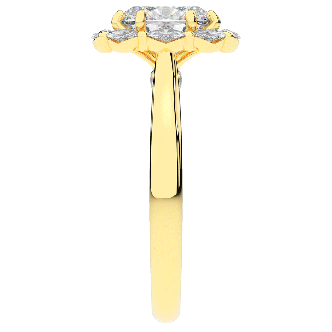 1.90CT.TW OVAL LAB DIAMOND HALO ENGAGEMENT RING - Nazarelle