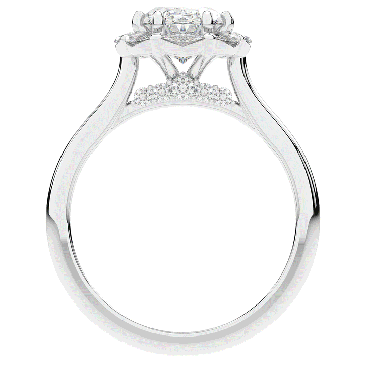 1.90CT.TW OVAL LAB DIAMOND HALO ENGAGEMENT RING - Nazarelle