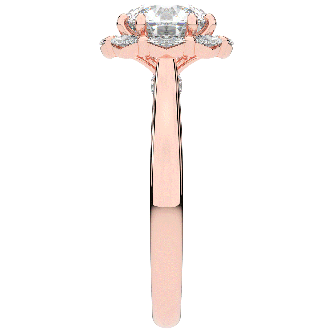 2.40CT.TW ROUND LAB DIAMOND HALO ENGAGEMENT RING - Nazarelle