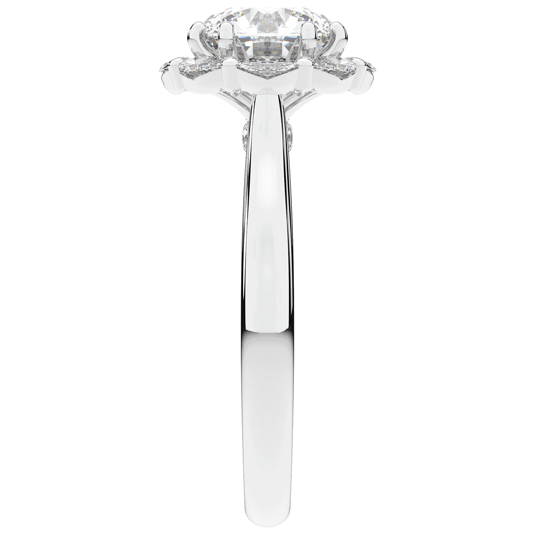 2.40CT.TW ROUND LAB DIAMOND HALO ENGAGEMENT RING - Nazarelle