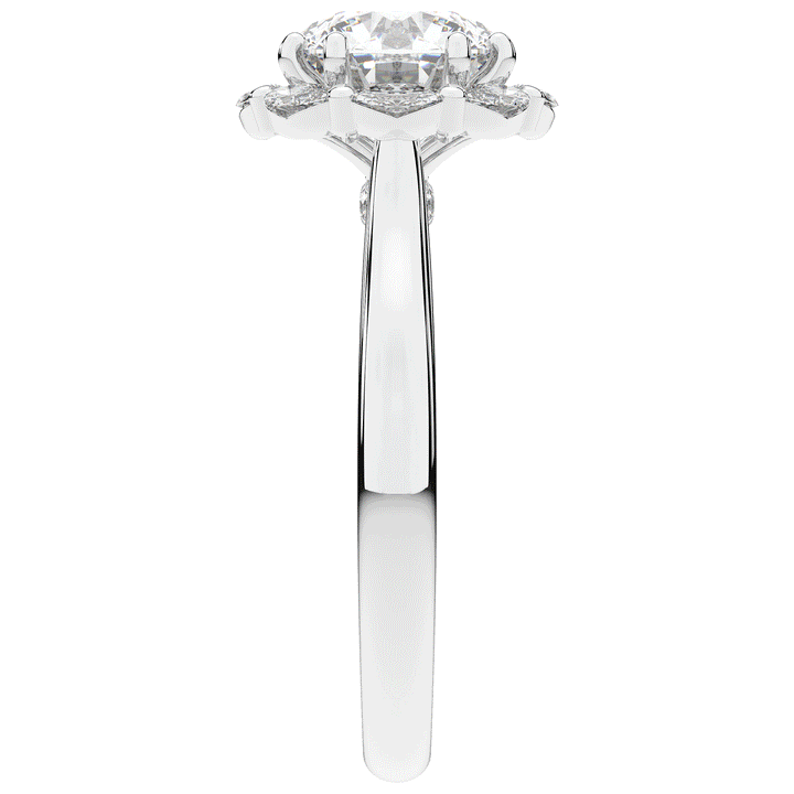 2.40CT.TW ROUND LAB DIAMOND HALO ENGAGEMENT RING - Nazarelle