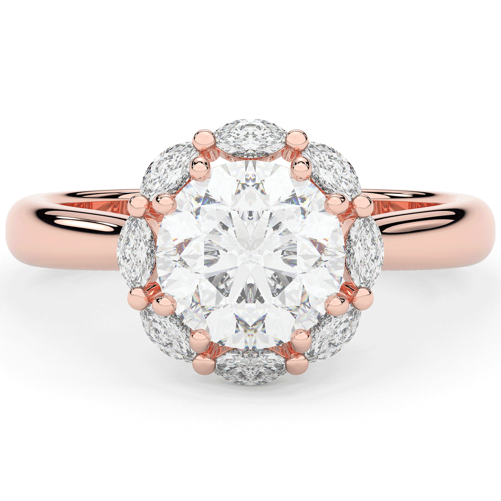 2.40CT.TW ROUND LAB DIAMOND HALO ENGAGEMENT RING - Nazarelle