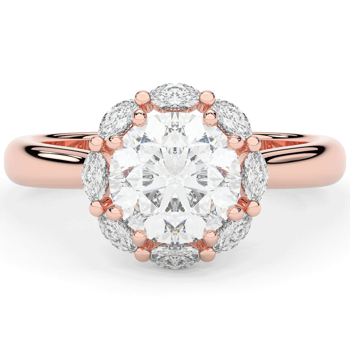 2.40CT.TW ROUND LAB DIAMOND HALO ENGAGEMENT RING - Nazarelle