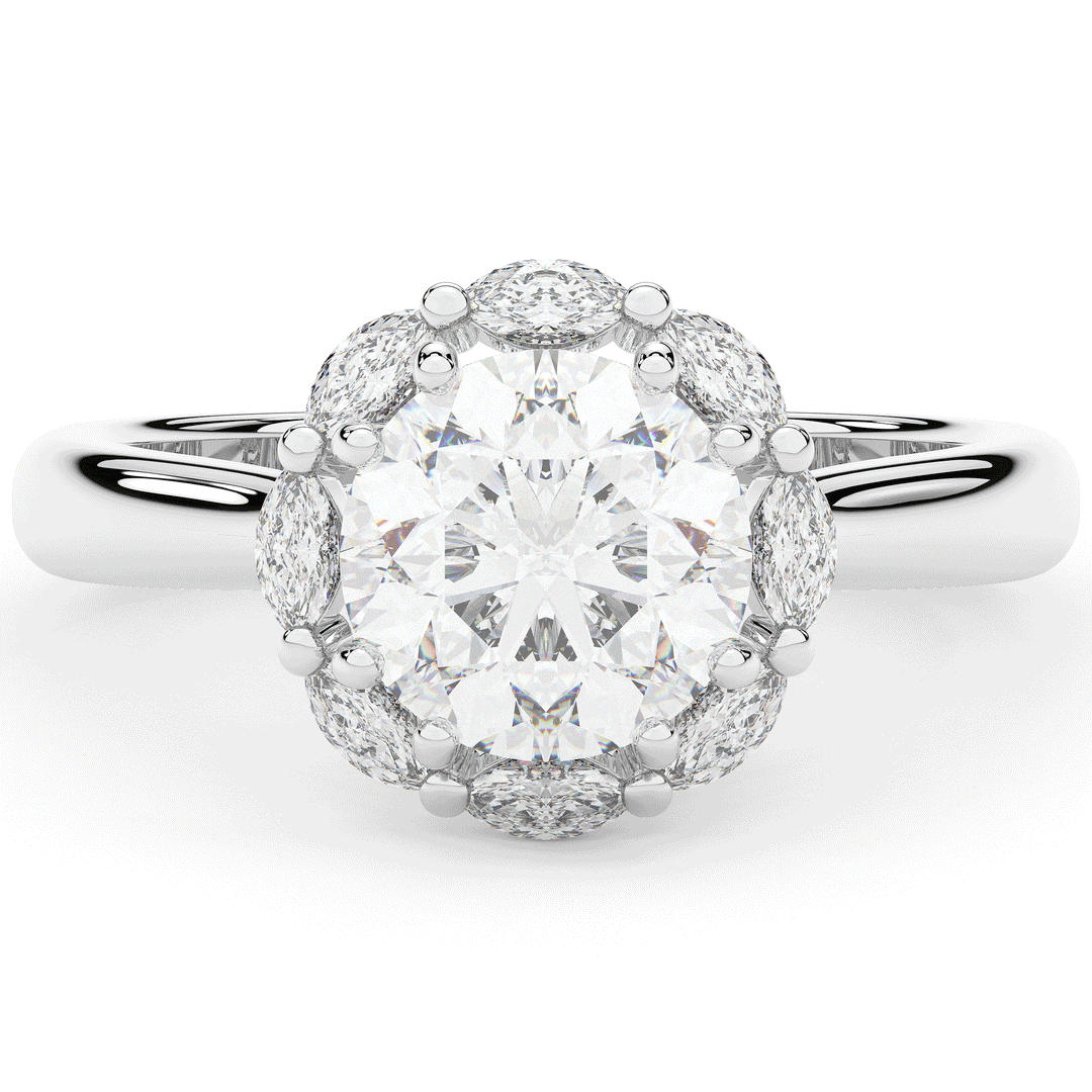 2.40CT.TW ROUND LAB DIAMOND HALO ENGAGEMENT RING - Nazarelle