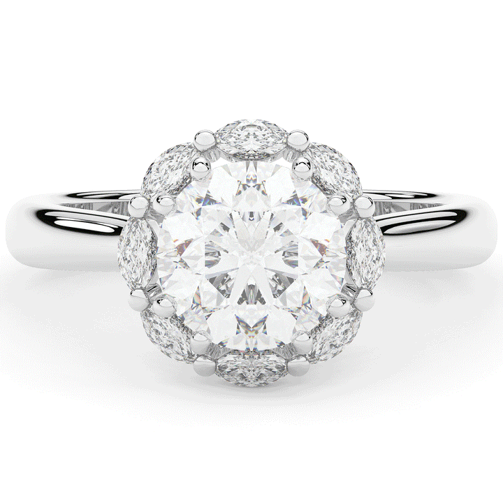 2.40CT.TW ROUND LAB DIAMOND HALO ENGAGEMENT RING - Nazarelle