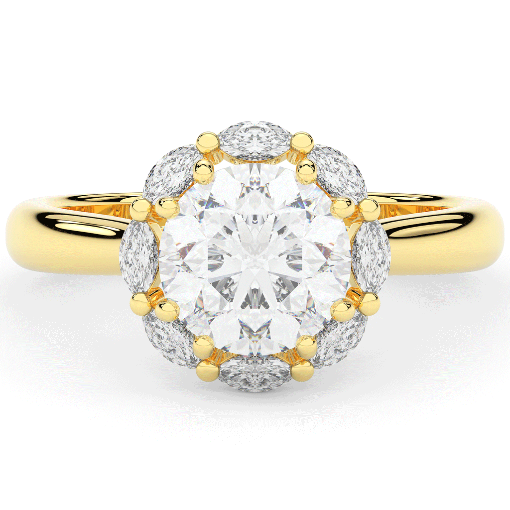 2.40CT.TW ROUND LAB DIAMOND HALO ENGAGEMENT RING - Nazarelle