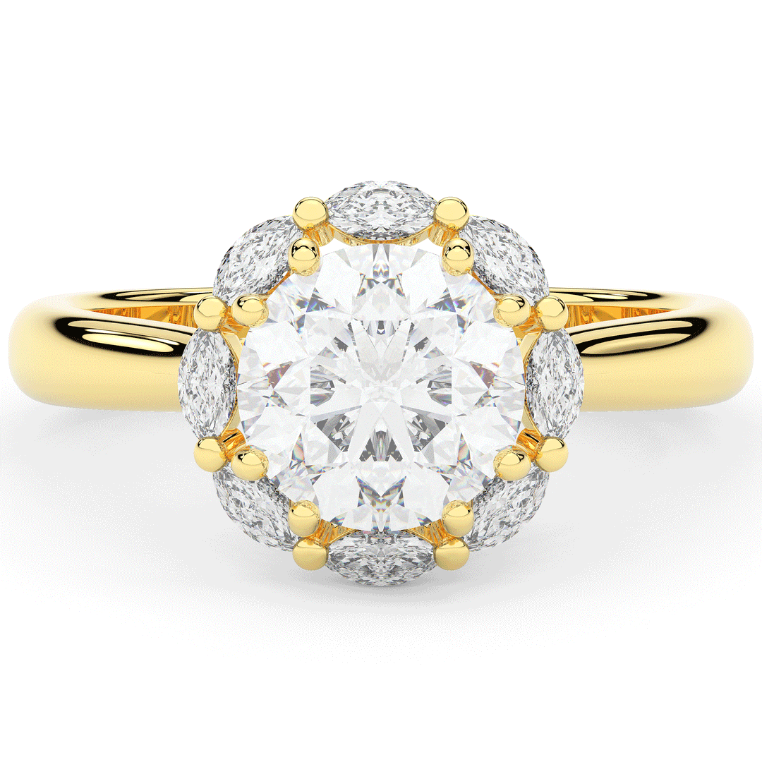 2.40CT.TW ROUND LAB DIAMOND HALO ENGAGEMENT RING - Nazarelle