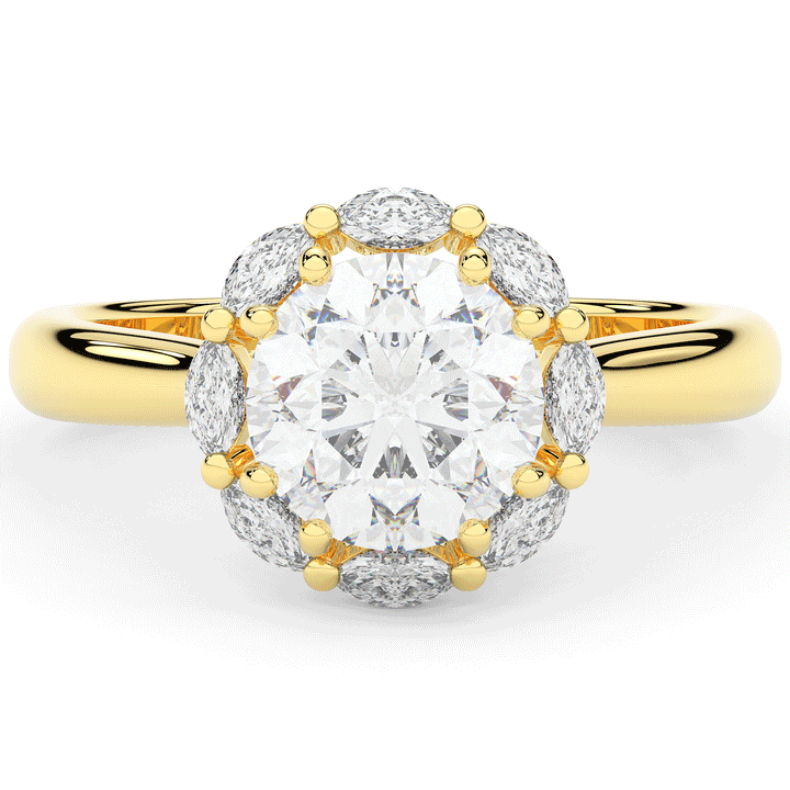2.40CT.TW ROUND LAB DIAMOND HALO ENGAGEMENT RING - Nazarelle