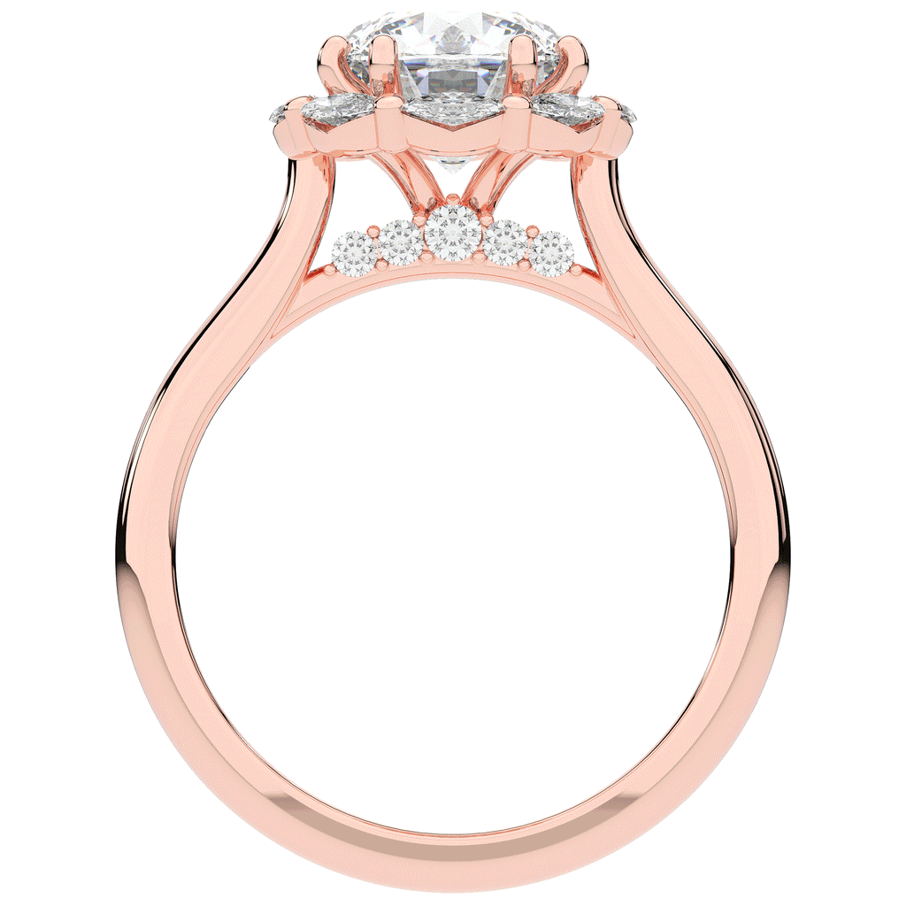 2.40CT.TW ROUND LAB DIAMOND HALO ENGAGEMENT RING - Nazarelle