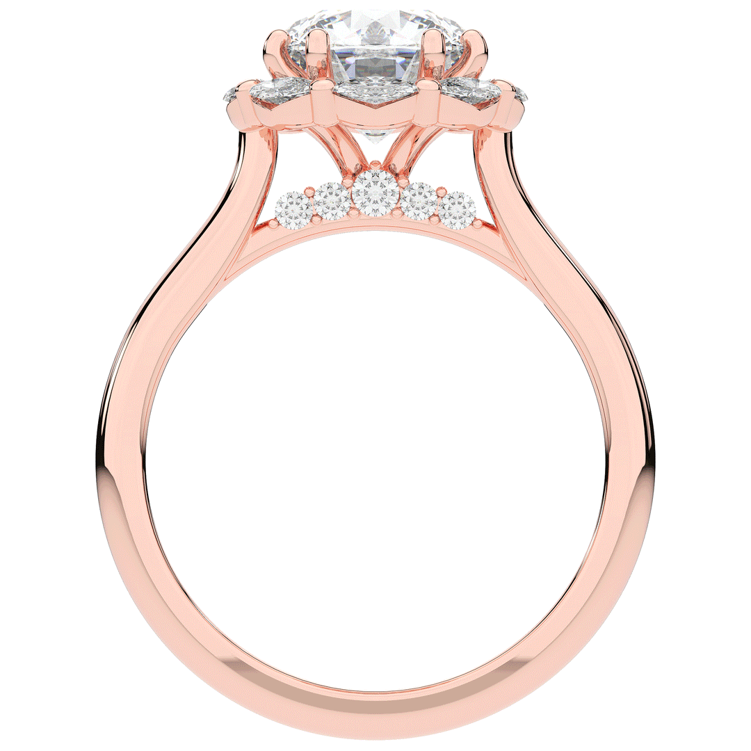2.40CT.TW ROUND LAB DIAMOND HALO ENGAGEMENT RING - Nazarelle