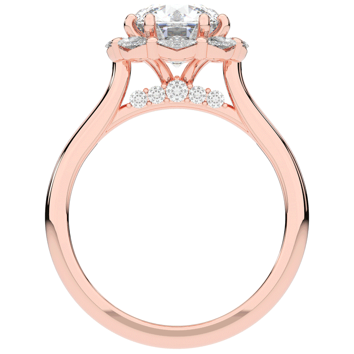 2.40CT.TW ROUND LAB DIAMOND HALO ENGAGEMENT RING - Nazarelle