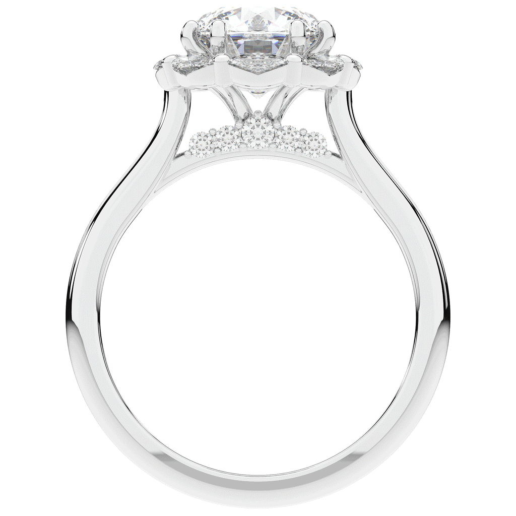 2.40CT.TW ROUND LAB DIAMOND HALO ENGAGEMENT RING - Nazarelle