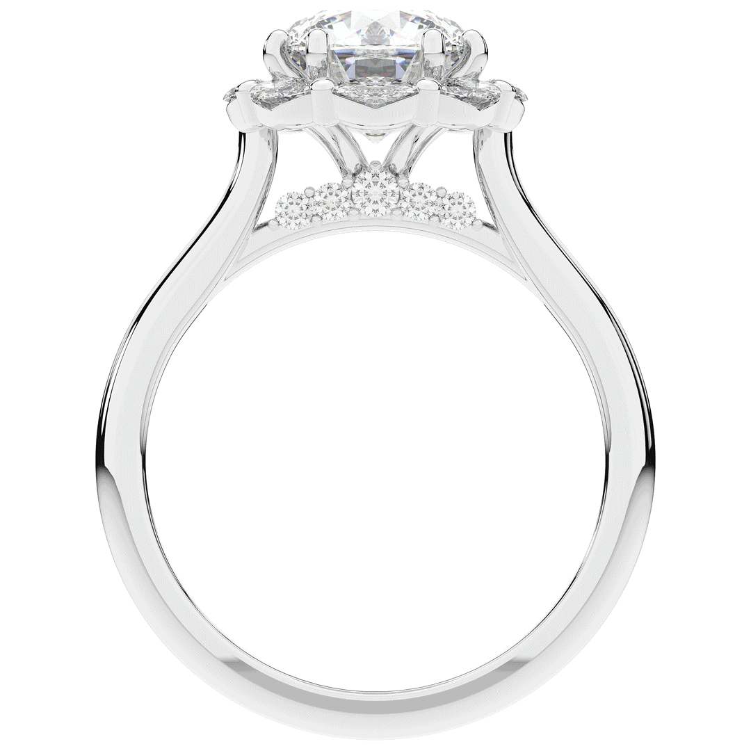 2.40CT.TW ROUND LAB DIAMOND HALO ENGAGEMENT RING - Nazarelle