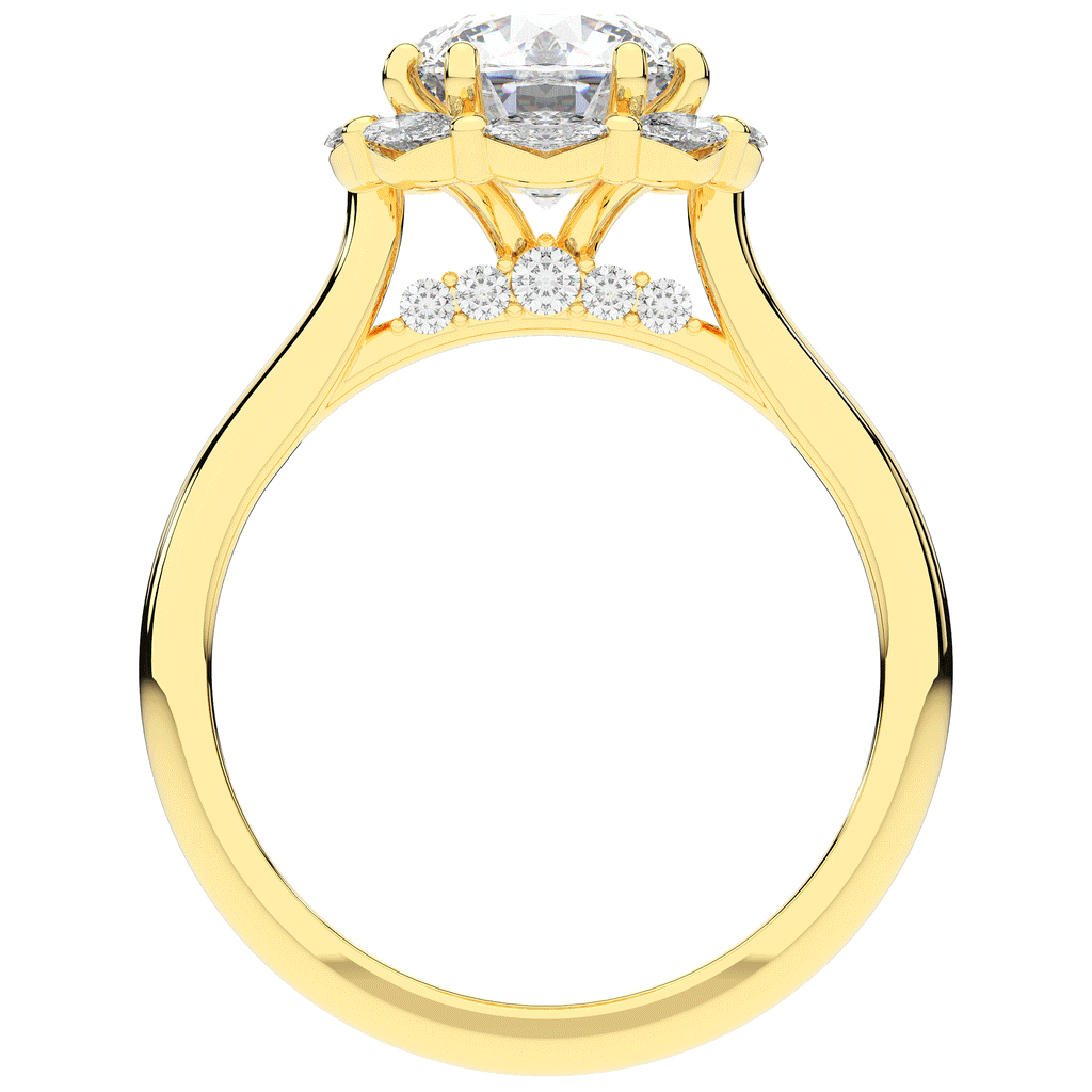 2.40CT.TW ROUND LAB DIAMOND HALO ENGAGEMENT RING - Nazarelle