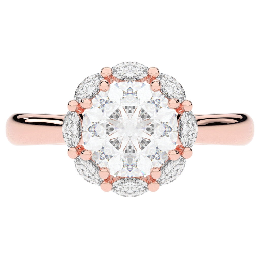 2.40CT.TW ROUND LAB DIAMOND HALO ENGAGEMENT RING - Nazarelle