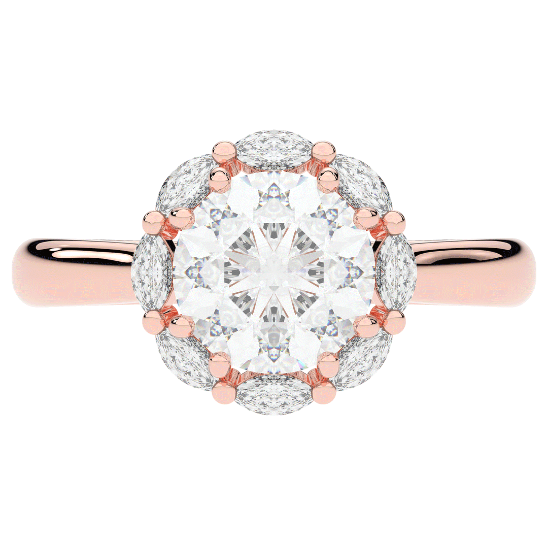 2.40CT.TW ROUND LAB DIAMOND HALO ENGAGEMENT RING - Nazarelle