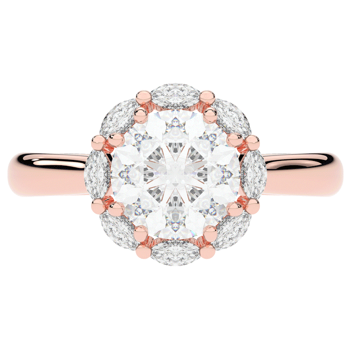 2.40CT.TW ROUND LAB DIAMOND HALO ENGAGEMENT RING - Nazarelle