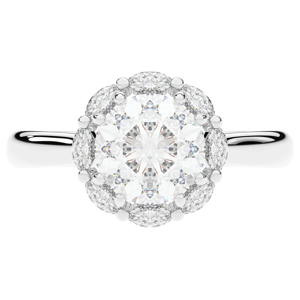 2.40CT.TW ROUND LAB DIAMOND HALO ENGAGEMENT RING - Nazarelle