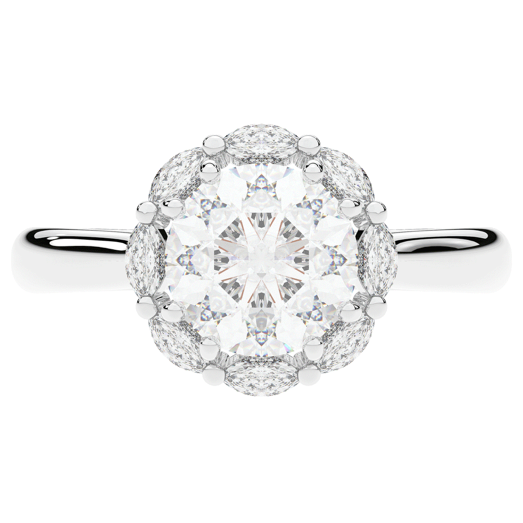 2.40CT.TW ROUND LAB DIAMOND HALO ENGAGEMENT RING - Nazarelle