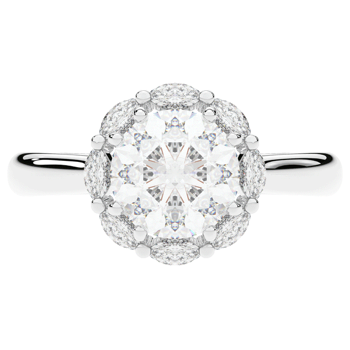 2.40CT.TW ROUND LAB DIAMOND HALO ENGAGEMENT RING - Nazarelle