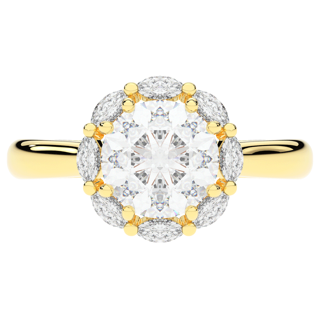 2.40CT.TW ROUND LAB DIAMOND HALO ENGAGEMENT RING - Nazarelle