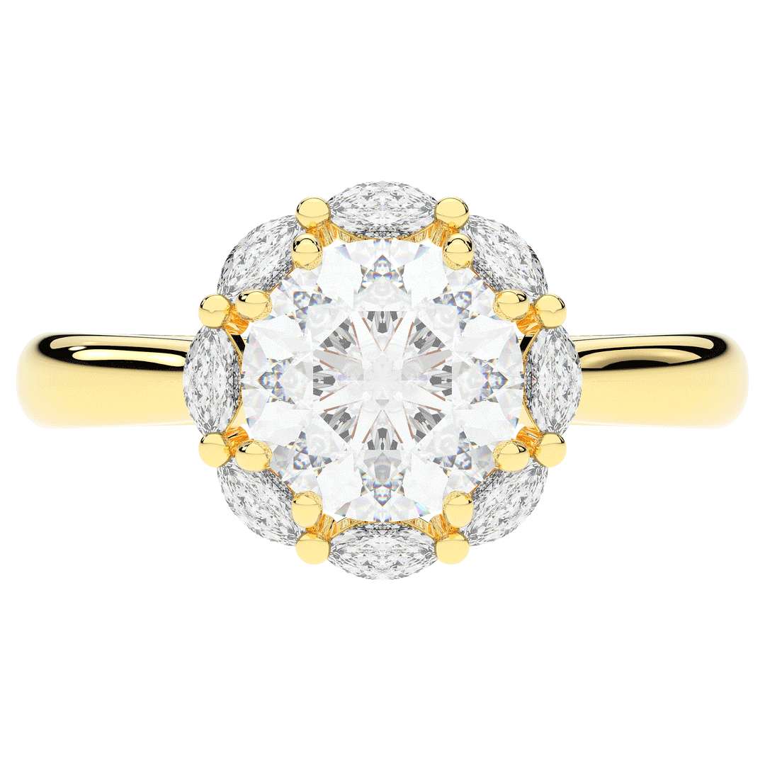 2.40CT.TW ROUND LAB DIAMOND HALO ENGAGEMENT RING - Nazarelle