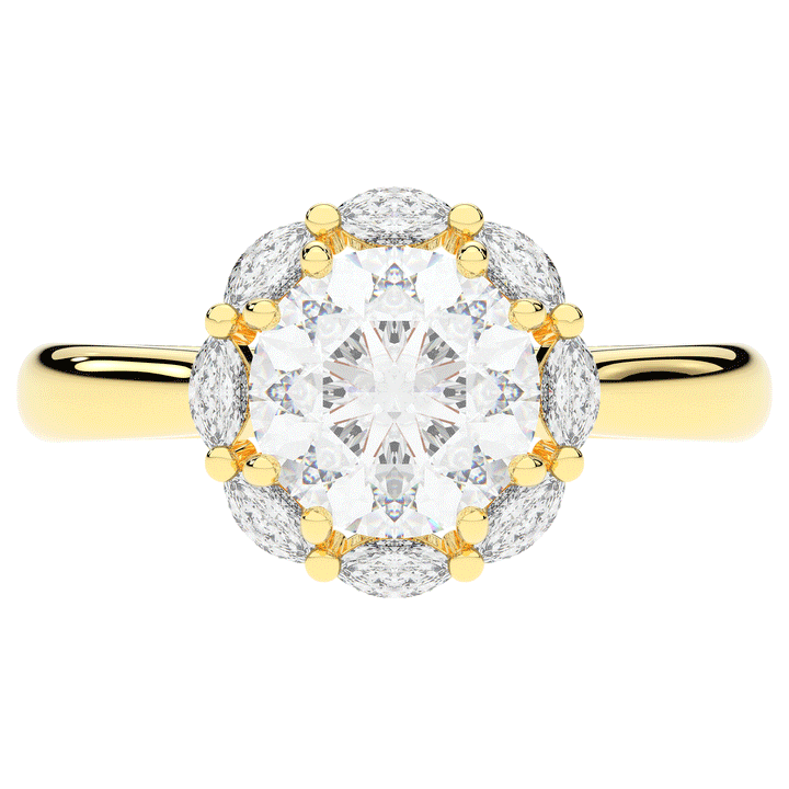 2.40CT.TW ROUND LAB DIAMOND HALO ENGAGEMENT RING - Nazarelle