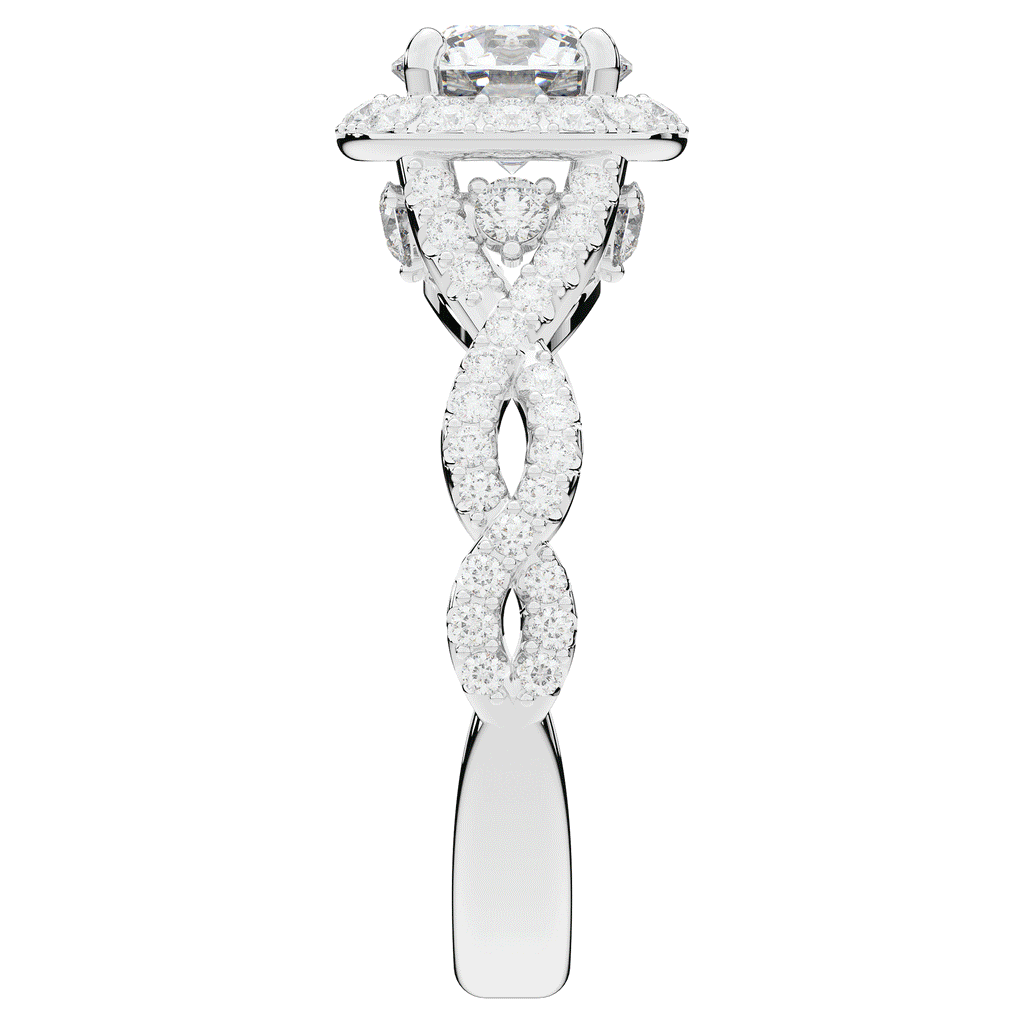 1.60CT.TW ROUND LAB DIAMOND HALO TWIST ENGAGEMENT RING - Nazarelle