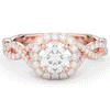 1.60CT.TW ROUND LAB DIAMOND HALO TWIST ENGAGEMENT RING - Nazarelle