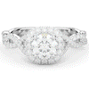 1.60CT.TW ROUND LAB DIAMOND HALO TWIST ENGAGEMENT RING - Nazarelle