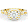 1.60CT.TW ROUND LAB DIAMOND HALO TWIST ENGAGEMENT RING - Nazarelle