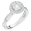 1.35CT.TW ROUND LAB DIAMOND HALO TWIST BAND ENGAGEMENT RING - Nazarelle