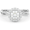 1.35CT.TW ROUND LAB DIAMOND HALO TWIST BAND ENGAGEMENT RING - Nazarelle