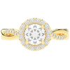 1.35CT.TW ROUND LAB DIAMOND HALO TWIST BAND ENGAGEMENT RING - Nazarelle
