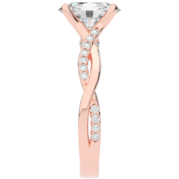 1.70CT.TW OVAL LAB DIAMOND TWIST BAND ENGAGEMENT RING - Nazarelle