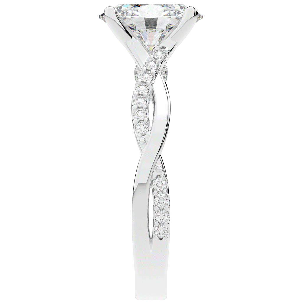 1.70CT.TW OVAL LAB DIAMOND TWIST BAND ENGAGEMENT RING - Nazarelle