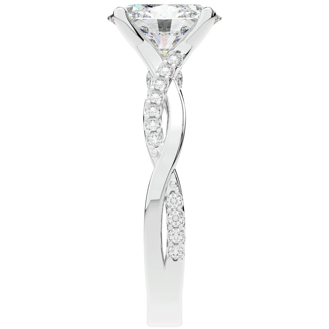 1.70CT.TW OVAL LAB DIAMOND TWIST BAND ENGAGEMENT RING - Nazarelle