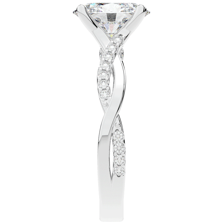 1.70CT.TW OVAL LAB DIAMOND TWIST BAND ENGAGEMENT RING - Nazarelle