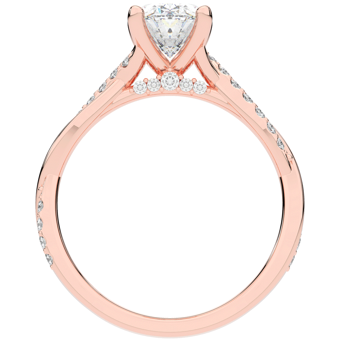 1.70CT.TW OVAL LAB DIAMOND TWIST BAND ENGAGEMENT RING - Nazarelle