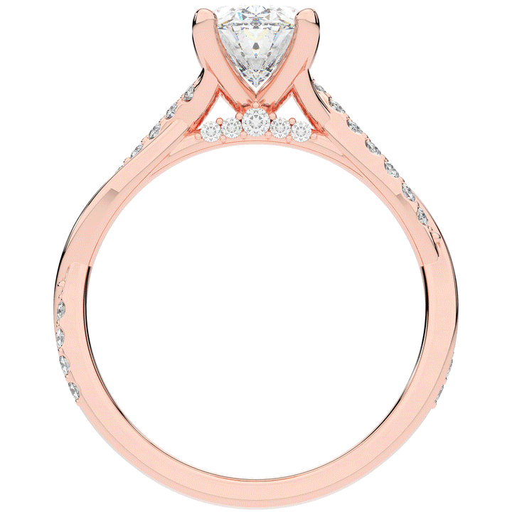 1.70CT.TW OVAL LAB DIAMOND TWIST BAND ENGAGEMENT RING - Nazarelle