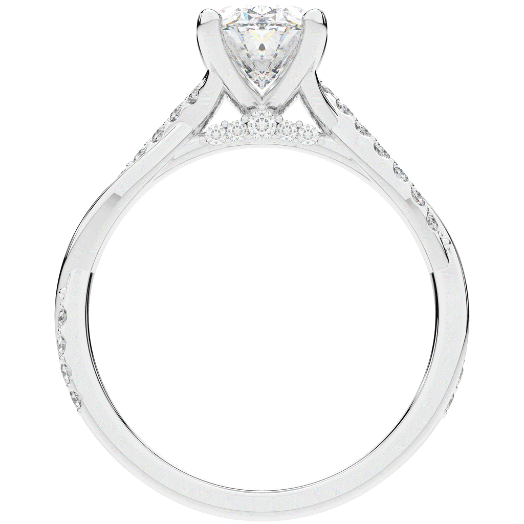 1.70CT.TW OVAL LAB DIAMOND TWIST BAND ENGAGEMENT RING - Nazarelle