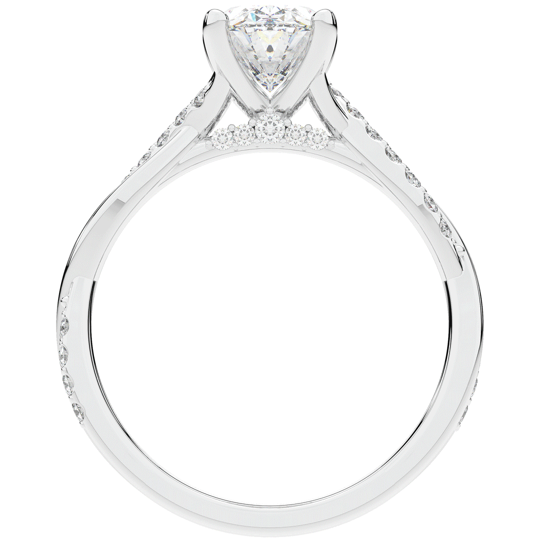1.70CT.TW OVAL LAB DIAMOND TWIST BAND ENGAGEMENT RING - Nazarelle