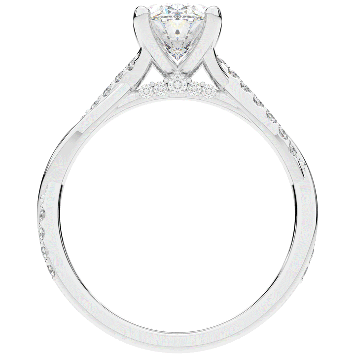 1.70CT.TW OVAL LAB DIAMOND TWIST BAND ENGAGEMENT RING - Nazarelle