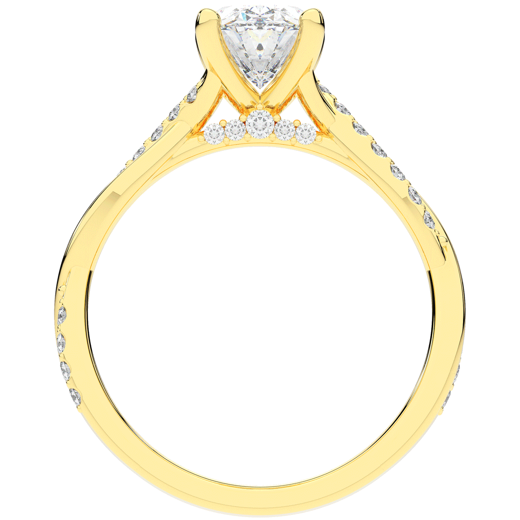 1.70CT.TW OVAL LAB DIAMOND TWIST BAND ENGAGEMENT RING - Nazarelle