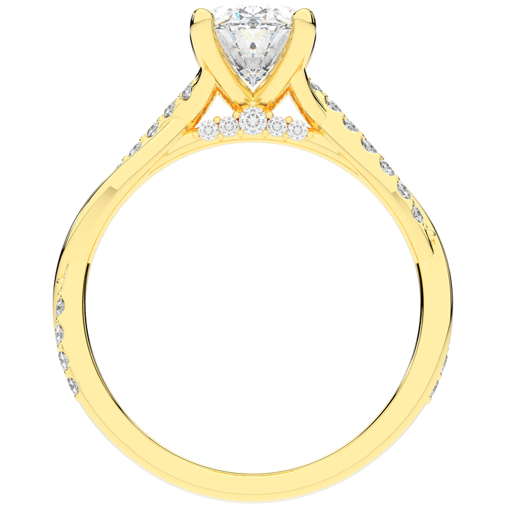 1.70CT.TW OVAL LAB DIAMOND TWIST BAND ENGAGEMENT RING - Nazarelle