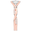1.70CT.TW CUSHION LAB DIAMOND TWIST BAND ENGAGEMENT RING - Nazarelle