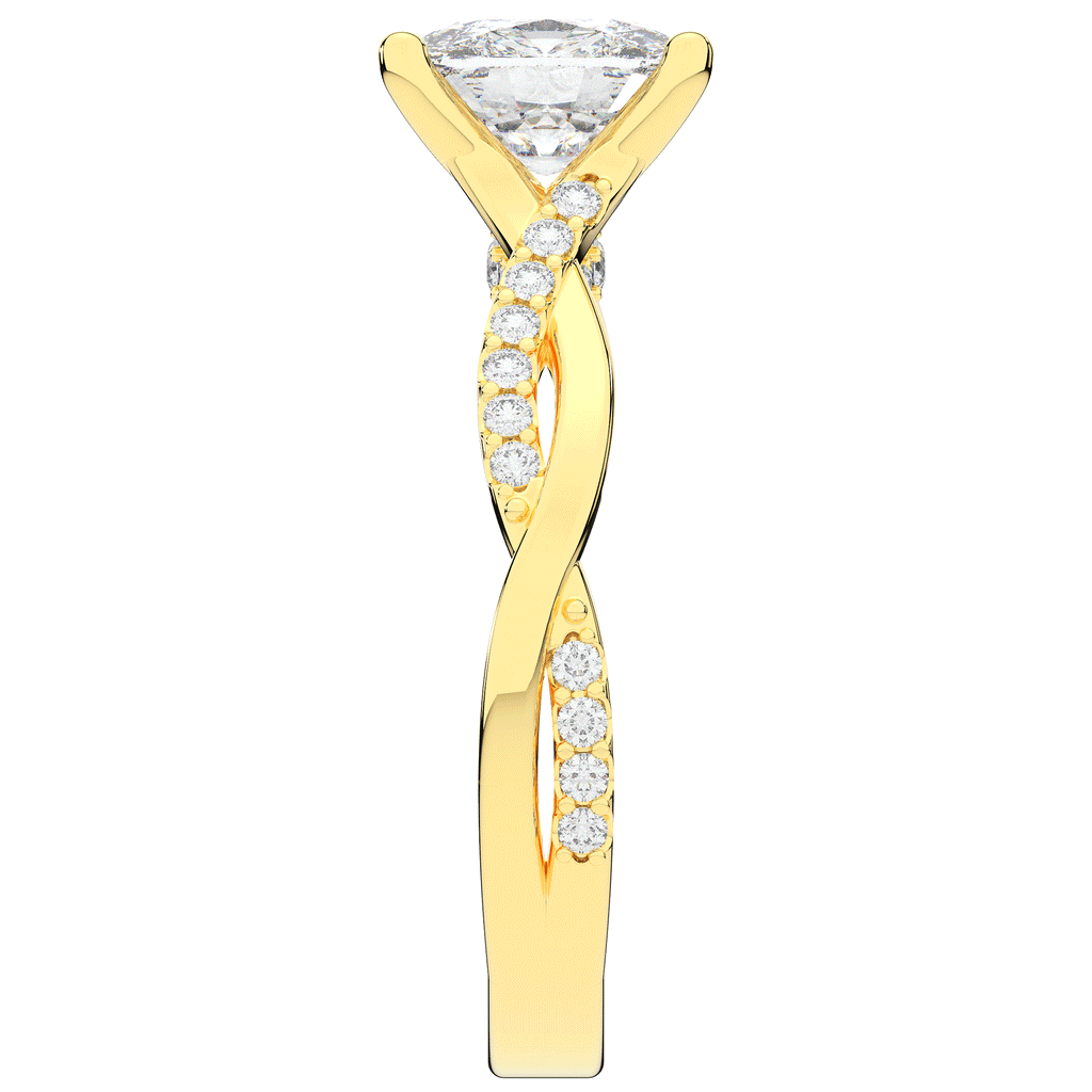 1.70CT.TW CUSHION LAB DIAMOND TWIST BAND ENGAGEMENT RING - Nazarelle