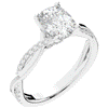 1.70CT.TW CUSHION LAB DIAMOND TWIST BAND ENGAGEMENT RING - Nazarelle