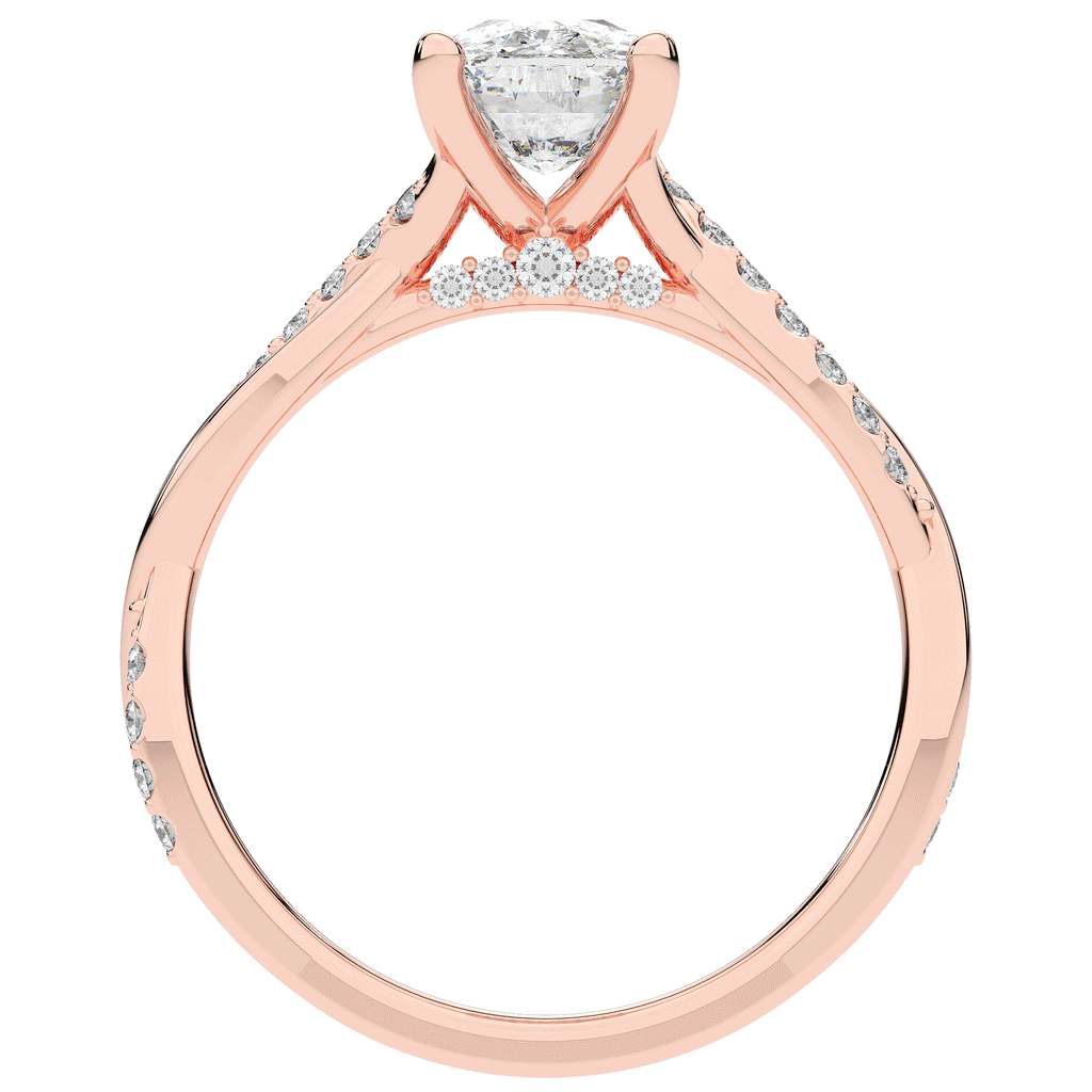 1.70CT.TW CUSHION LAB DIAMOND TWIST BAND ENGAGEMENT RING - Nazarelle